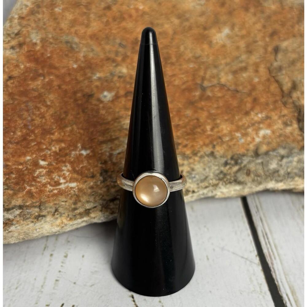 NEW Peyote Bird‎ Sterling Silver Orange Moonstone Ring Sz 6.5 J113